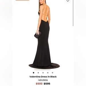 Retrofete Black Backless Gown